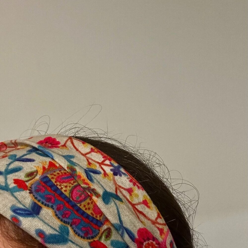"Natural Life" Boho Floral Bandeau/ Wide Headband | Multicolor Yoga Hair Wrap